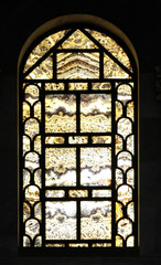 Alabaster window, basilica of Saint Paul Outside the Walls, Rome, Italy 