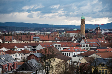 Blick auf die Architektur von Bamberg und auf die St. Otto Kirche.