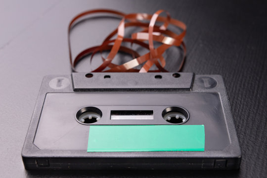 Audio cassette with space for text entry. Cassette without description.