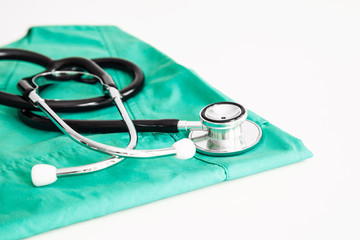Medical concepts.Stethoscope isolated on white background