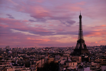 The Eiffel Tower during Sunset