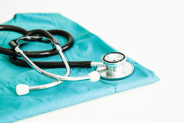 Medical concepts.Stethoscope isolated on white background