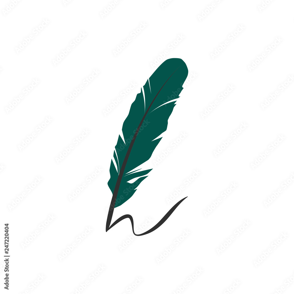 Wall mural isolated nib icon. plume vector element can be used for nib feather pen design concept.