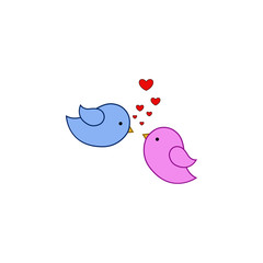 Bird, love, heart, valentine’s day icon. Element of color Valentine's Day. Premium quality graphic design icon. Signs and symbols collection icon for websites, web design