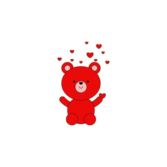 Valentine’s day, bear, toy, love, heart icon. Element of color Valentine's Day. Premium quality graphic design icon. Signs and symbols collection icon for websites, web design