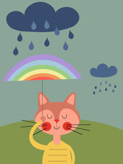 Cat in the rain