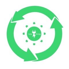 Energie solaire dans un symbole recyclage