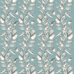 Olives seamless pattern