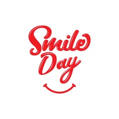Smile day typography vector template