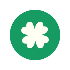 Clover four leaf symbol. Green leaf. Symbol of St. Patrick's Day. Green clover leaf flat icon.