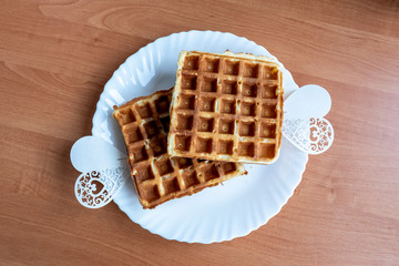 Plate of belgian waffles