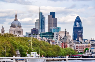City of London cityscape and St. Paul's Cathedral, UK