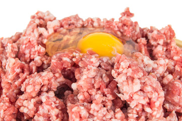minced meat isolated on white background
