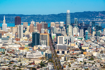 San Francisco skyline retro view. California theme. USA background.