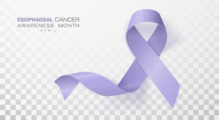 Esophageal Cancer Awareness Month. Periwinkle Color Ribbon Isolated On Transparent Background. Vector Design Template For Poster.