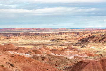 Looking out over the colorful rocks in the Painted Desert, Arizona