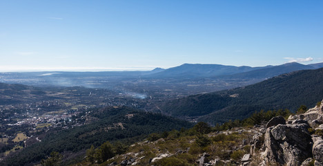 Naklejka premium Mountains and wild forests full of color