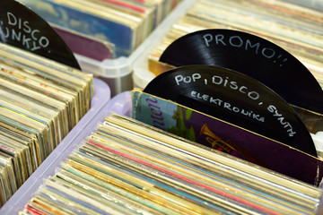 Old vinyl records. - obrazy, fototapety, plakaty