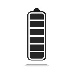 Energy Battery indicator icon with indicator, level of charge. Vector Illustration. White background.