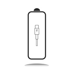 Energy Battery indicator icon with indicator, level of charge. Vector Illustration. White background.