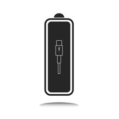 Energy Battery indicator icon with indicator, level of charge. Vector Illustration. White background.