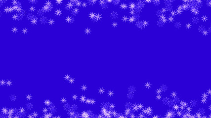 Abstract background with a variety of colorful snowflakes. Big and small.