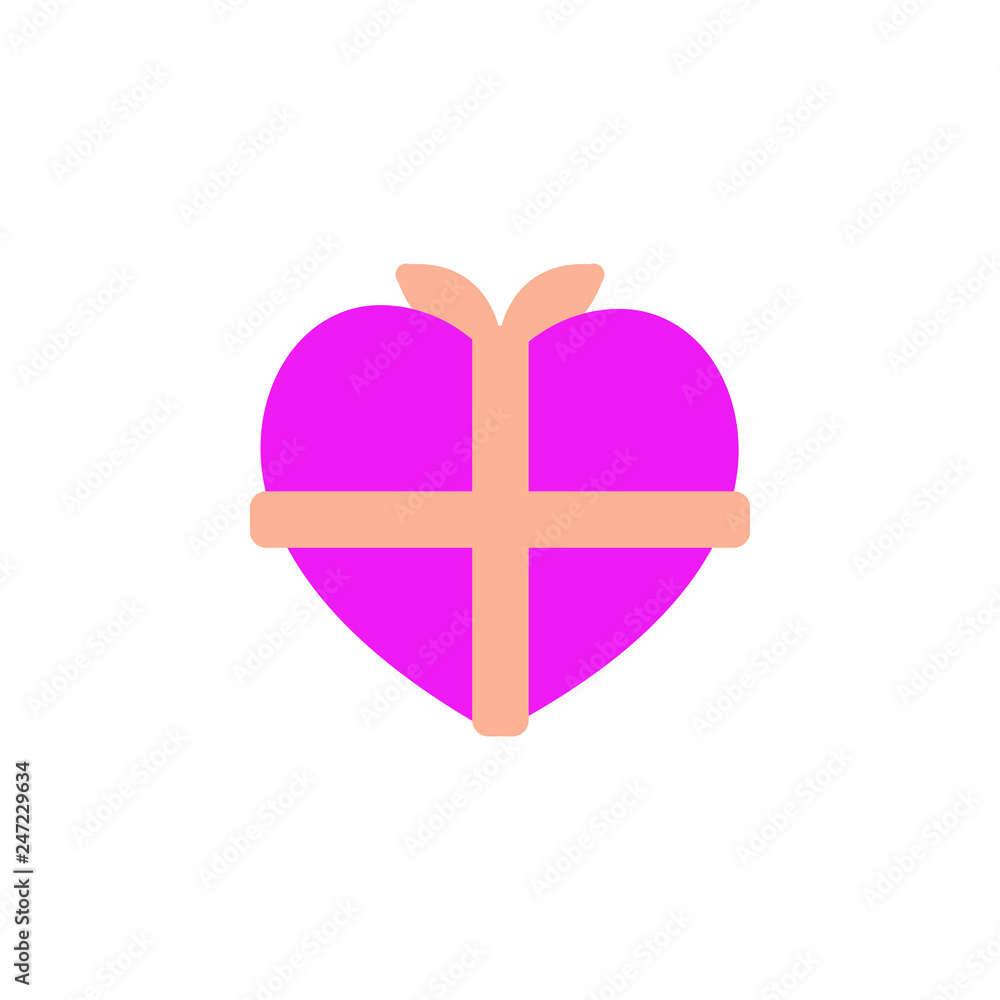 Poster valentines day, present icon. element of web valentine day icon for mobile concept and web apps. det