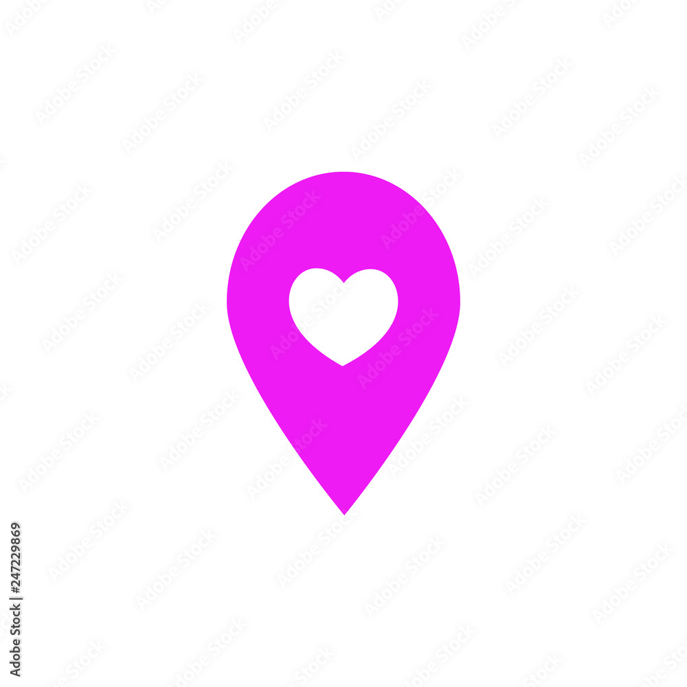 Poster valentines day, location icon. element of web valentine day icon for mobile concept and web apps. de