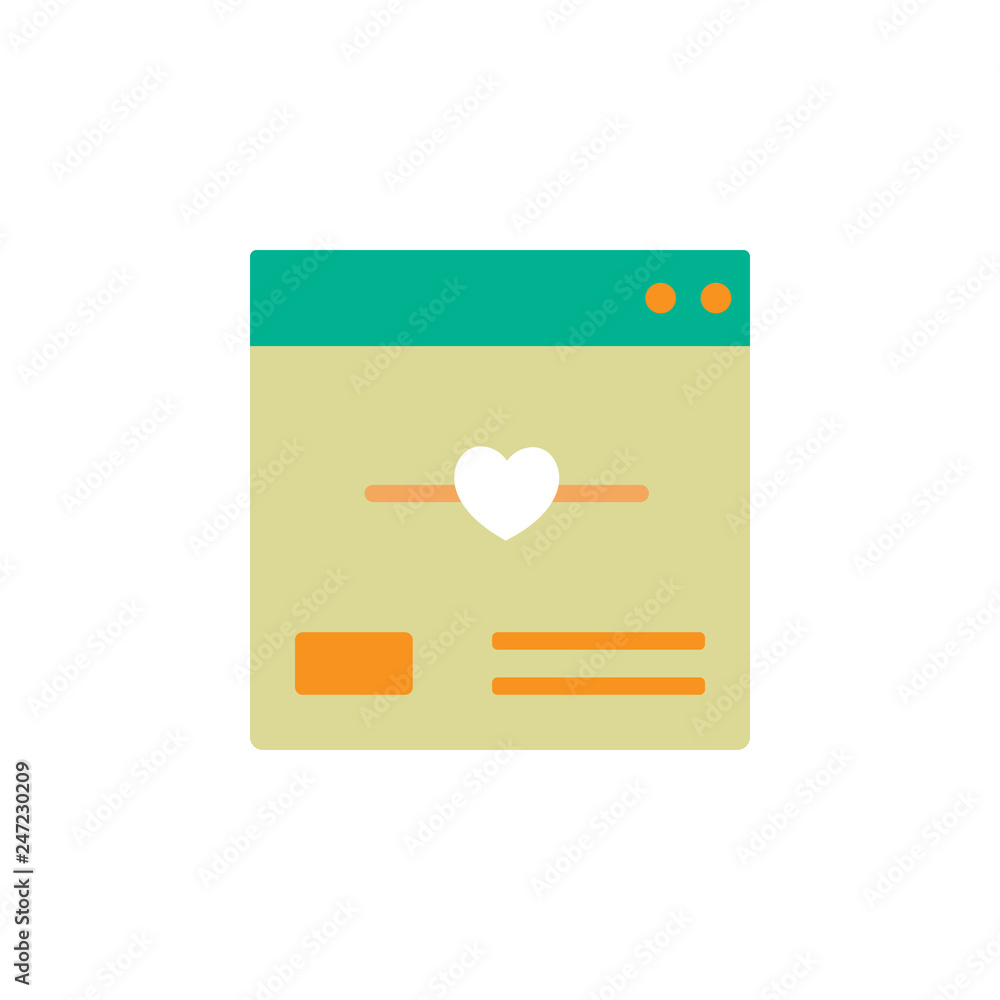 Poster valentines day, computing icon. element of web valentine day icon for mobile concept and web apps. d