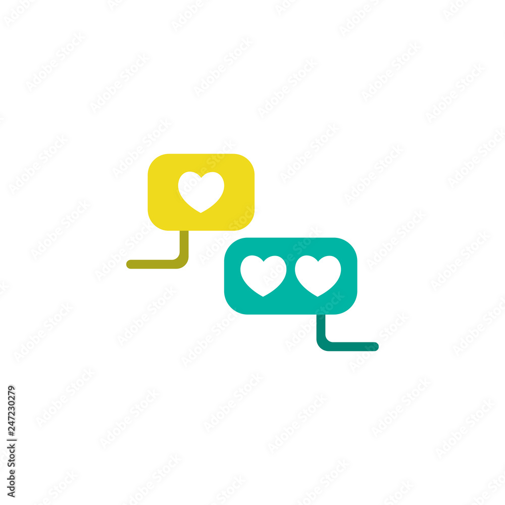 Poster valentines day, conversation icon. element of web valentine day icon for mobile concept and web apps
