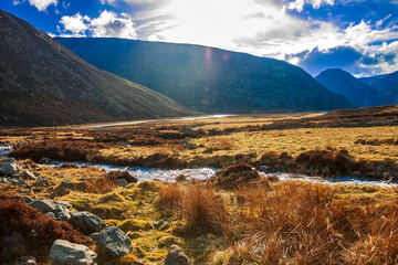 Rural landscape. Glen Mark in Angus, Scotland, UK. Cairngorms National Park