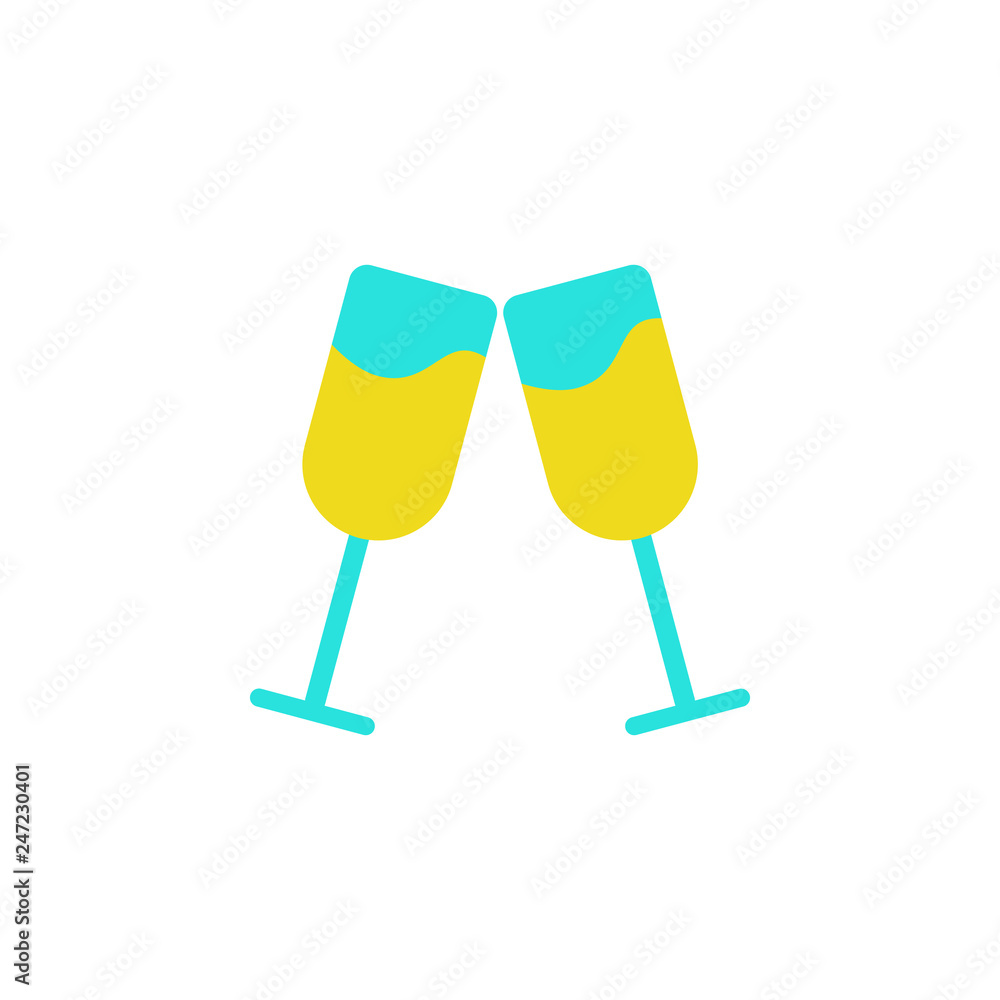 Poster valentines day, wine icon. element of web valentine day icon for mobile concept and web apps. detail