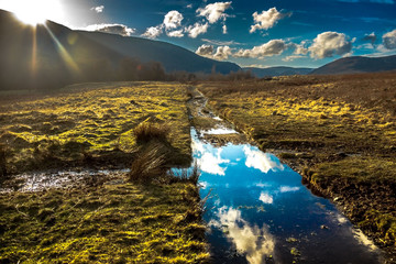 Rural landscape. Glen Mark in Angus, Scotland, UK. Cairngorms National Park