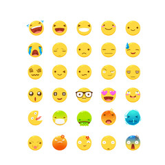 a set of Yellow Emoticon. Vector Illustration