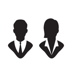a silhouette of business man and woman. Vector Illustration