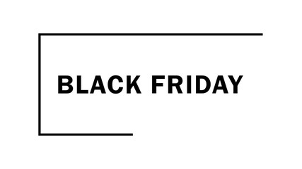 Black friday lettering with partial black frame