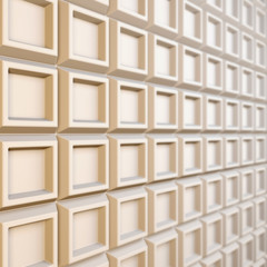 Abstract corrugated surface of white material. 3D illustration.