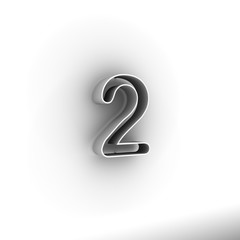 Naklejka premium Design numbers two on a white background. 3D illustration.
