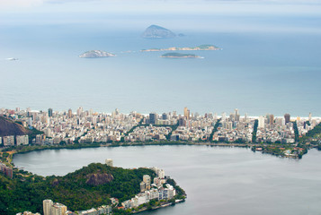 Fototapeta na wymiar View from Corcovado to Copacabana Beach in Rio de Janeiro, Brazil