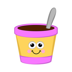 Isolated happy ice cream sundae. Vector illustration design