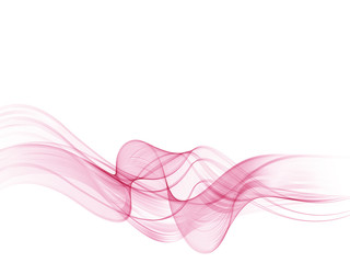 Abstract smooth color wave vector. Curve flow pink motion illustration.