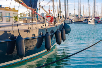 Decked Out Yacht.  Beautiful sailboat at Valencia port. 