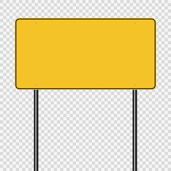 Sign road yellow on transparent background