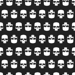 Grunge skulls seamless pattern, background designed for textiles or printing products