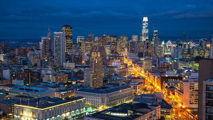 Fototapeta na wymiar San Francisco Skyline at night, California, USA