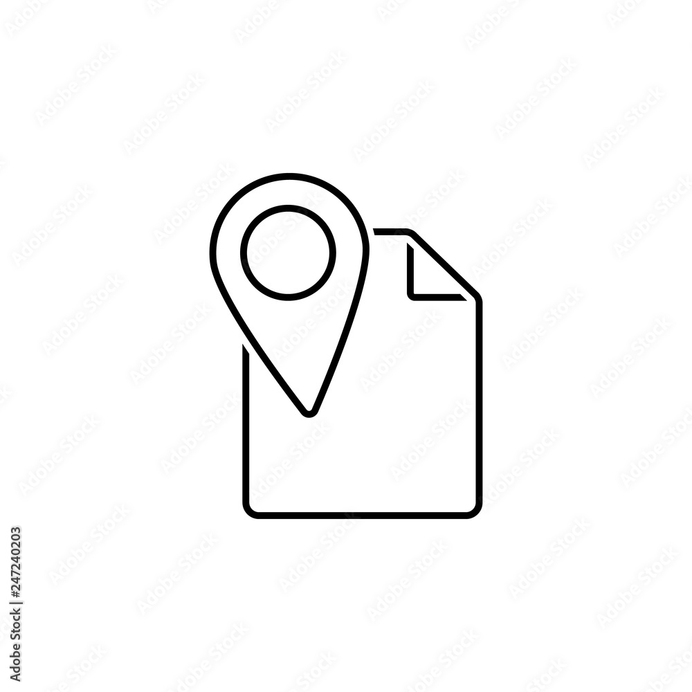 Poster document, map, location icon. element of web navigation icon for mobile concept and web apps. detail