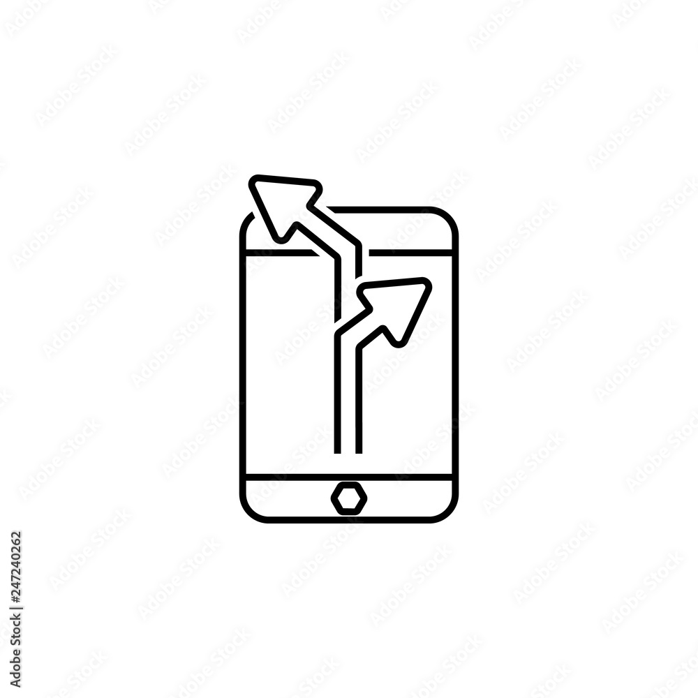 Poster mobile, direction, navigation icon. element of web navigation icon for mobile concept and web apps. 