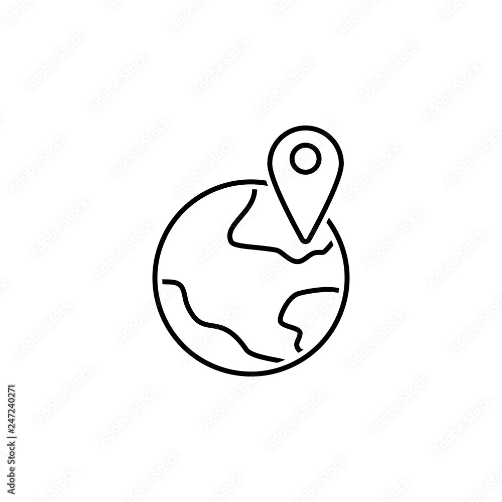 Poster location, earth icon. element of web navigation icon for mobile concept and web apps. detailed locat