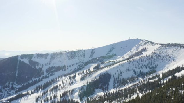 Schweitzer Mountain Panoramic View Winter Snowy Weather Sunny Ski Slopes