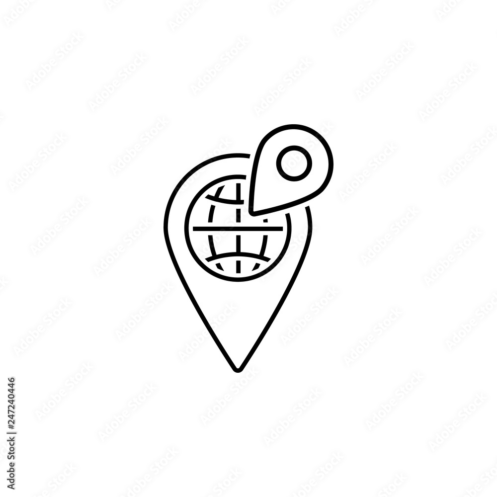 Poster location, earth icon. element of web navigation icon for mobile concept and web apps. detailed locat